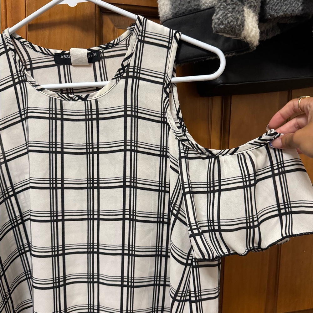 Absolute Angel Monochrome Plaid Top